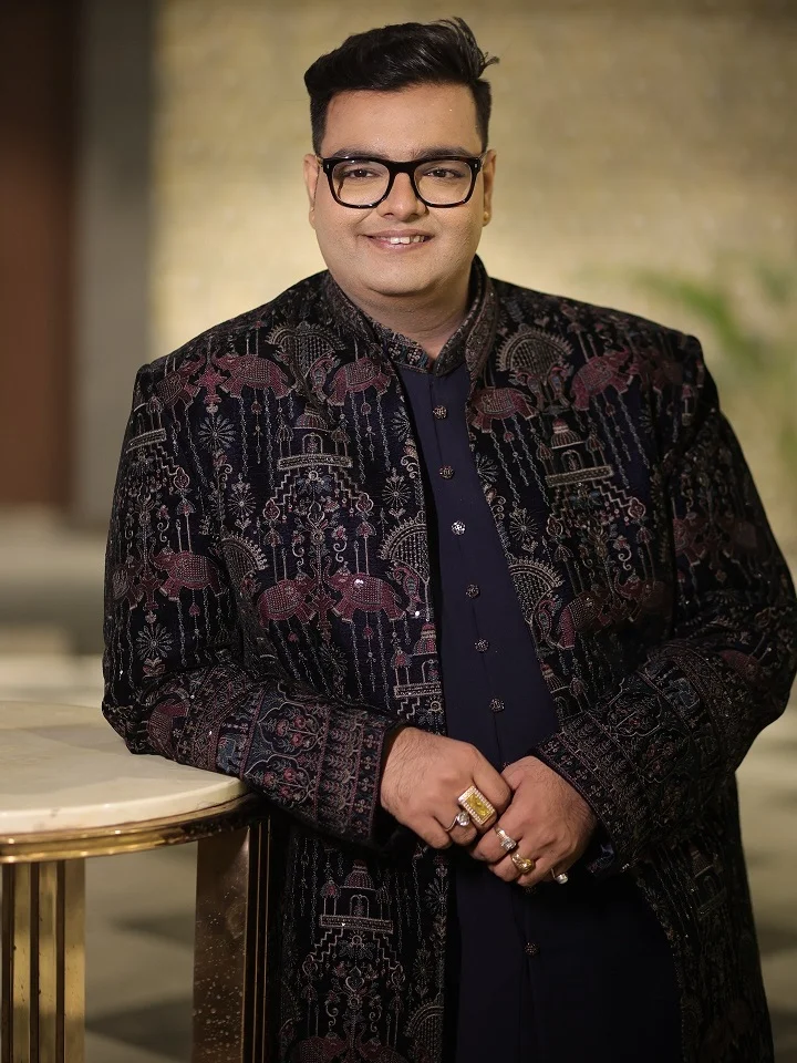 15 Plus Size Groom Outfit Ideas Trending in 2026 9 Embroidered Sherwani Over a Plain Navy Kurta